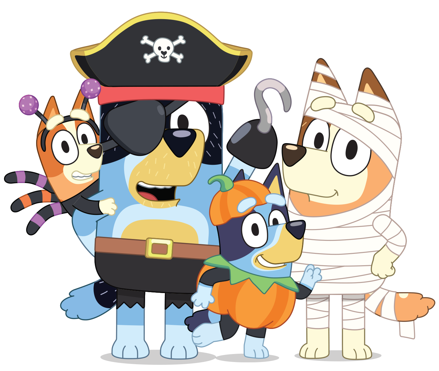 Downloaded this from the bluey website Here's the Heeler family in their Halloween costumes!