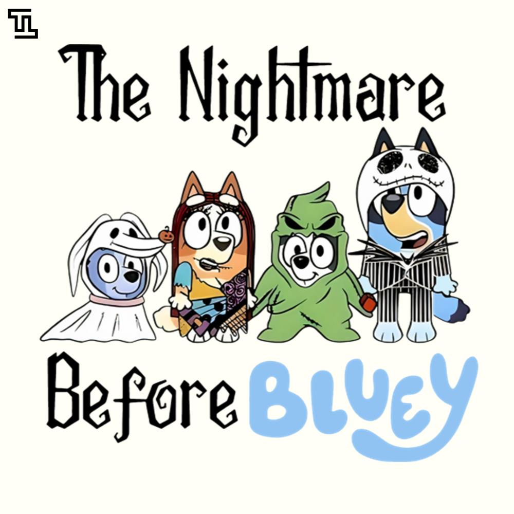 the nightmare before bluey funny bluey halloween, Christmas PNG Download