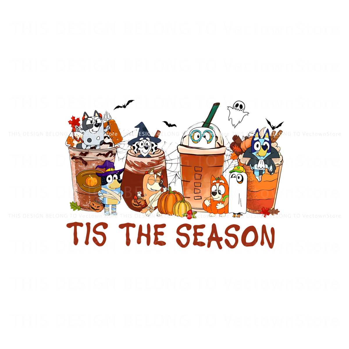 Vectown the Season Bluey PNG Halloween Bluey Family PNG File