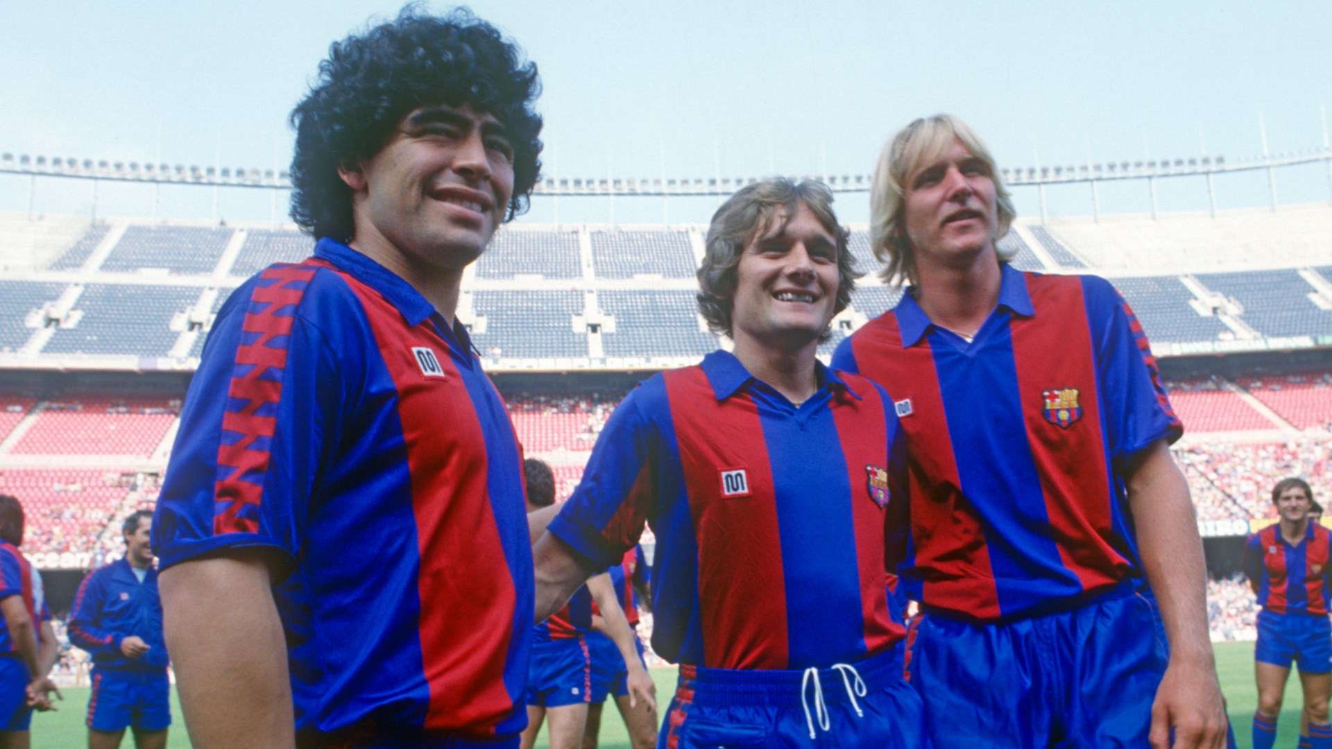Barcelona's home kits of all
