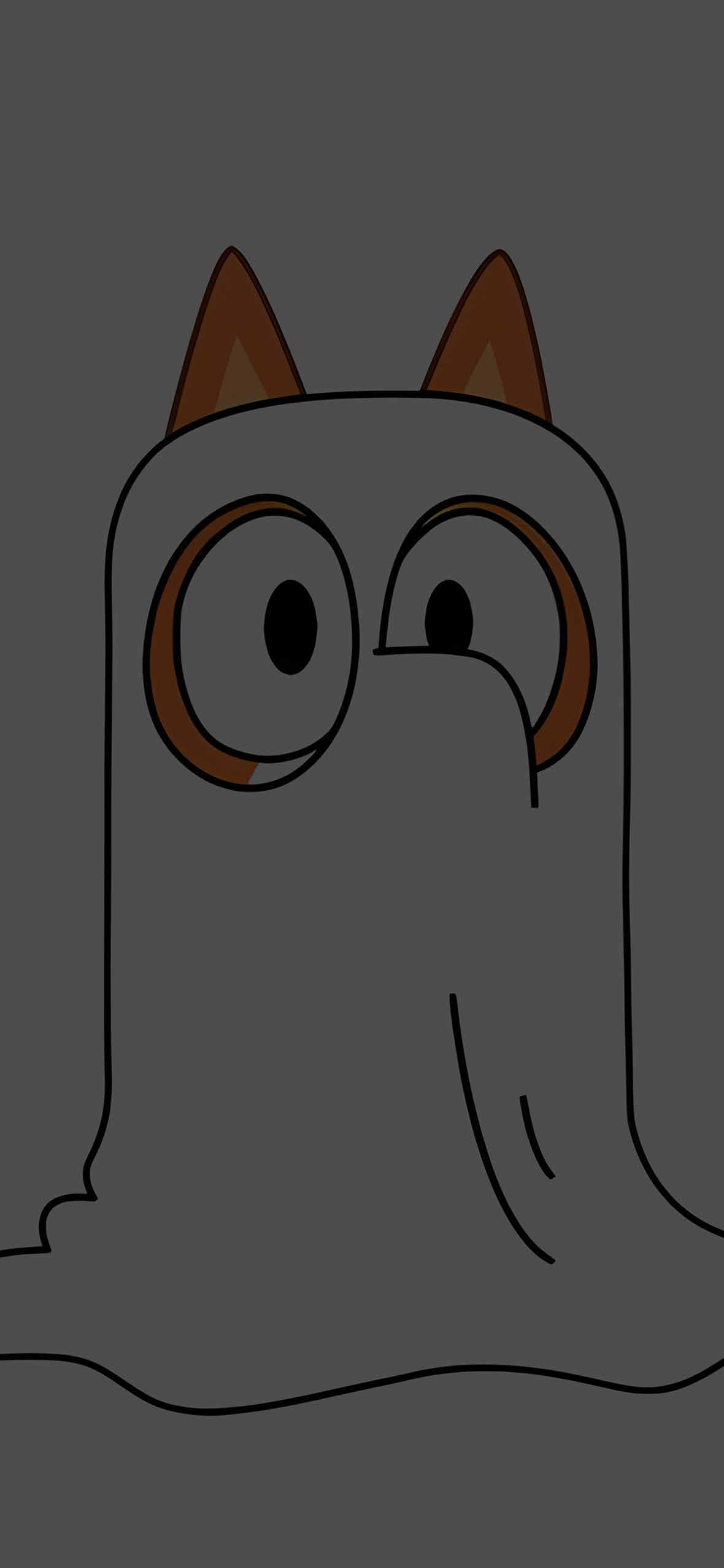 Bluey Ghost Costume Halloween Phone Wallpaper