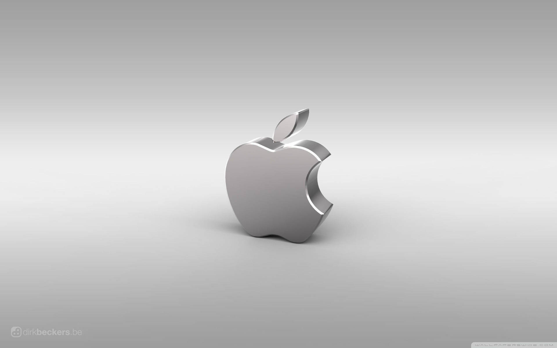 Download Apple Logo In 3D Silver Design Wallpaper