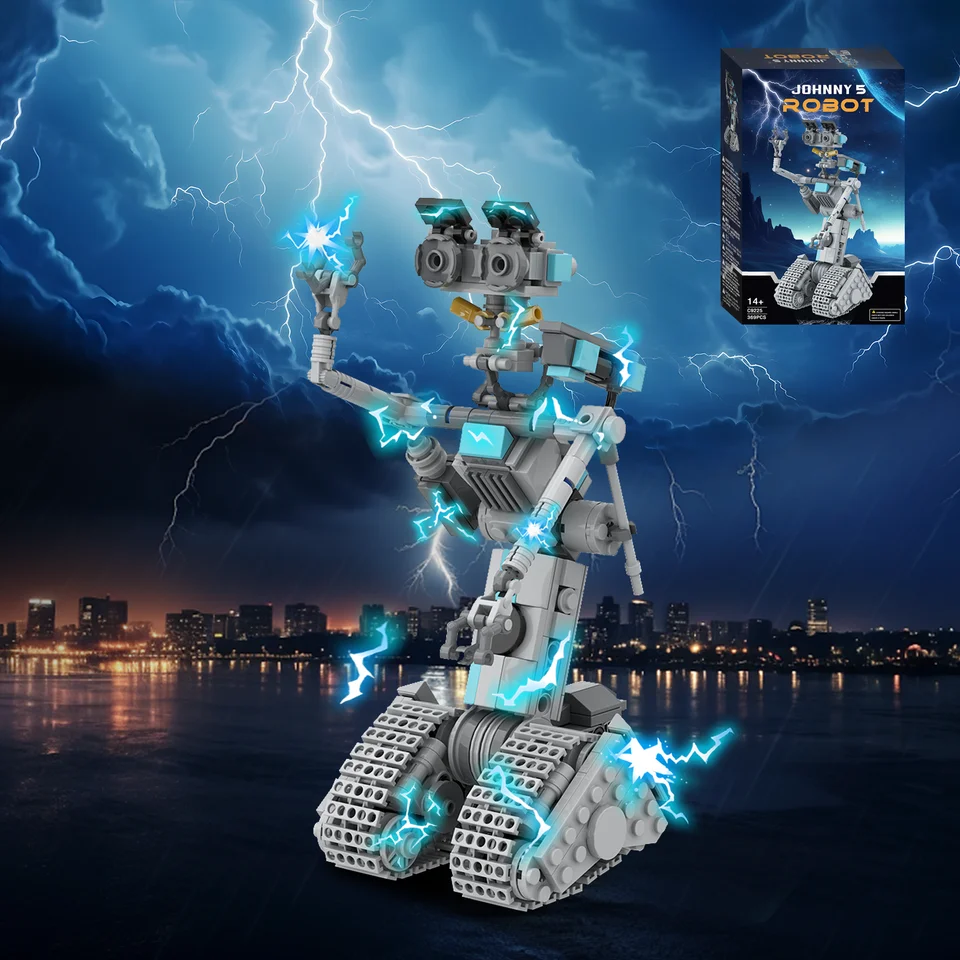 Johnny 5 Robot Building Toys, Movie Short Open Circuit Figures Robot Model Building Kit, Decoration Building Bricks Set