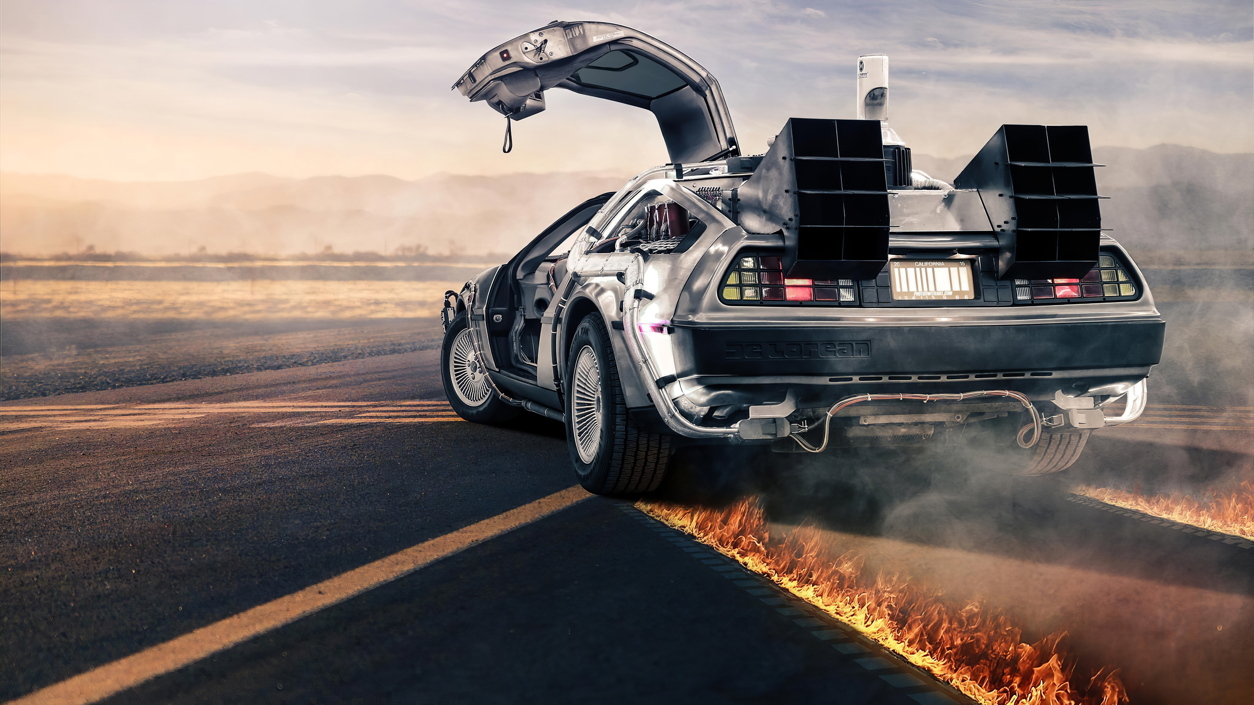 Delorean Back To The Future 4k Wallpaper