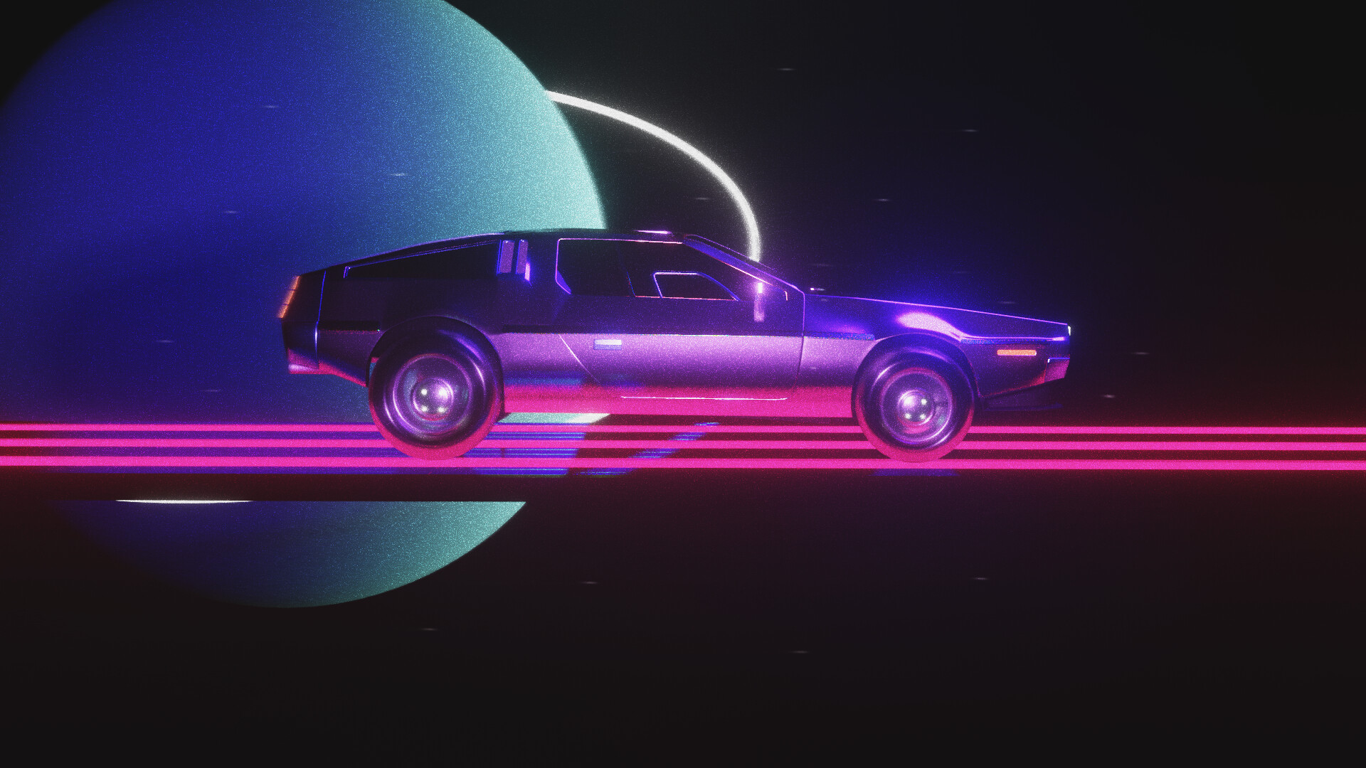 Synthwave Delorean