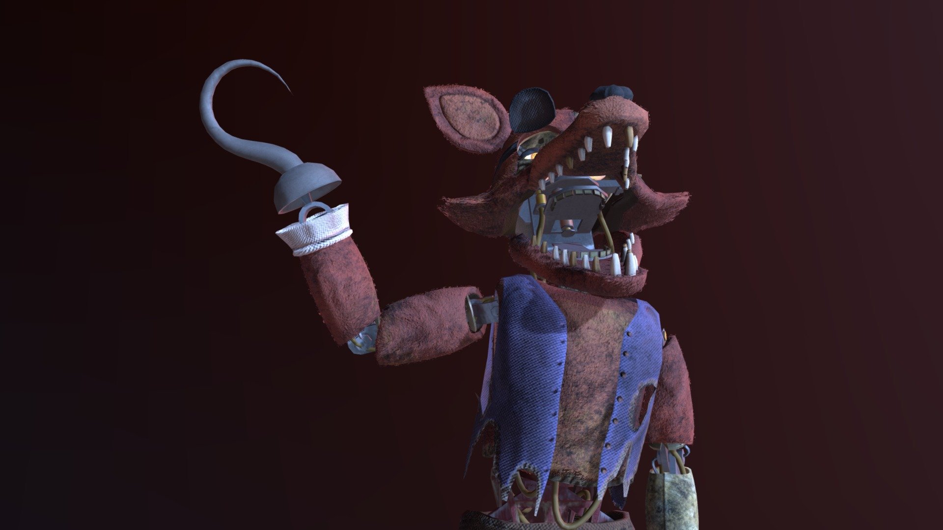 Gen 1 Foxy, 1987 (FNAF Rewritten 87) Free 3D Model By Dot E [68c22a6]