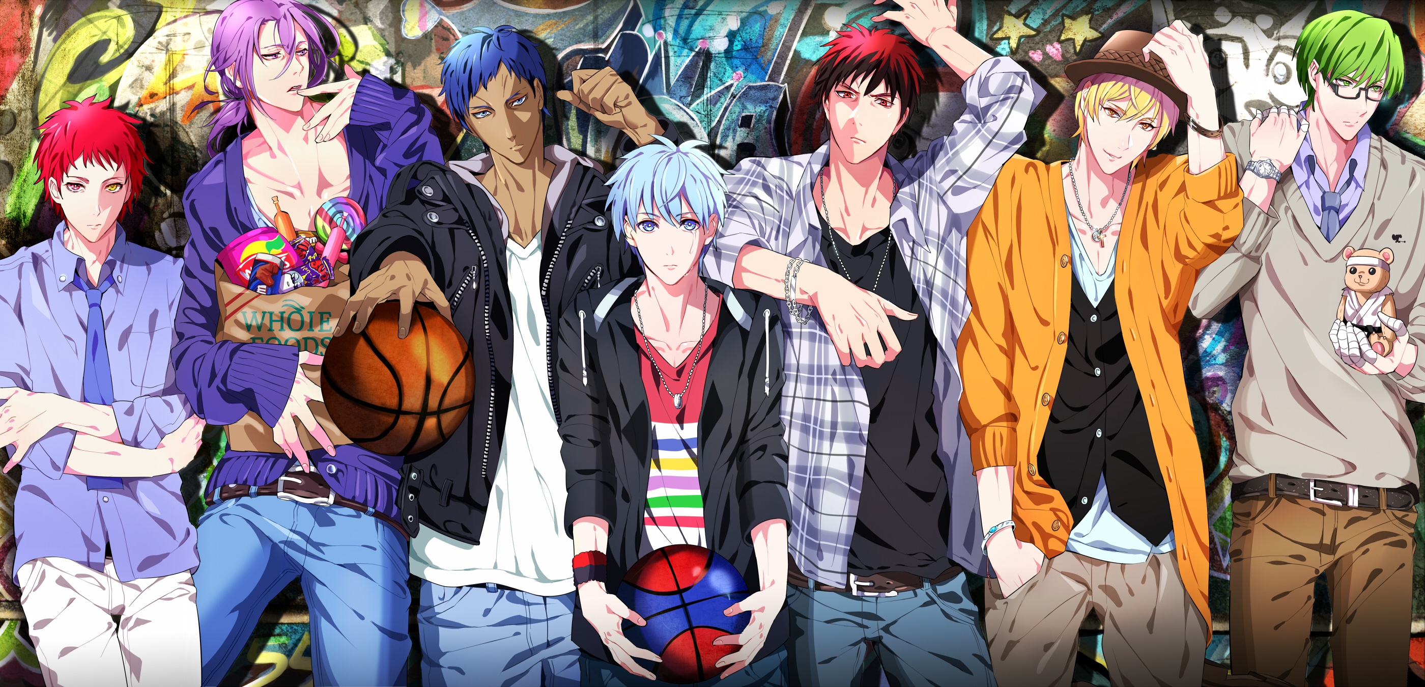 Wallpaper smile, mood, tears, guy, art, Kuroko's basketball, Kagami Taiga, kuroko tetsuya for mobile and desktop, section аниме, resolution 2800x1349