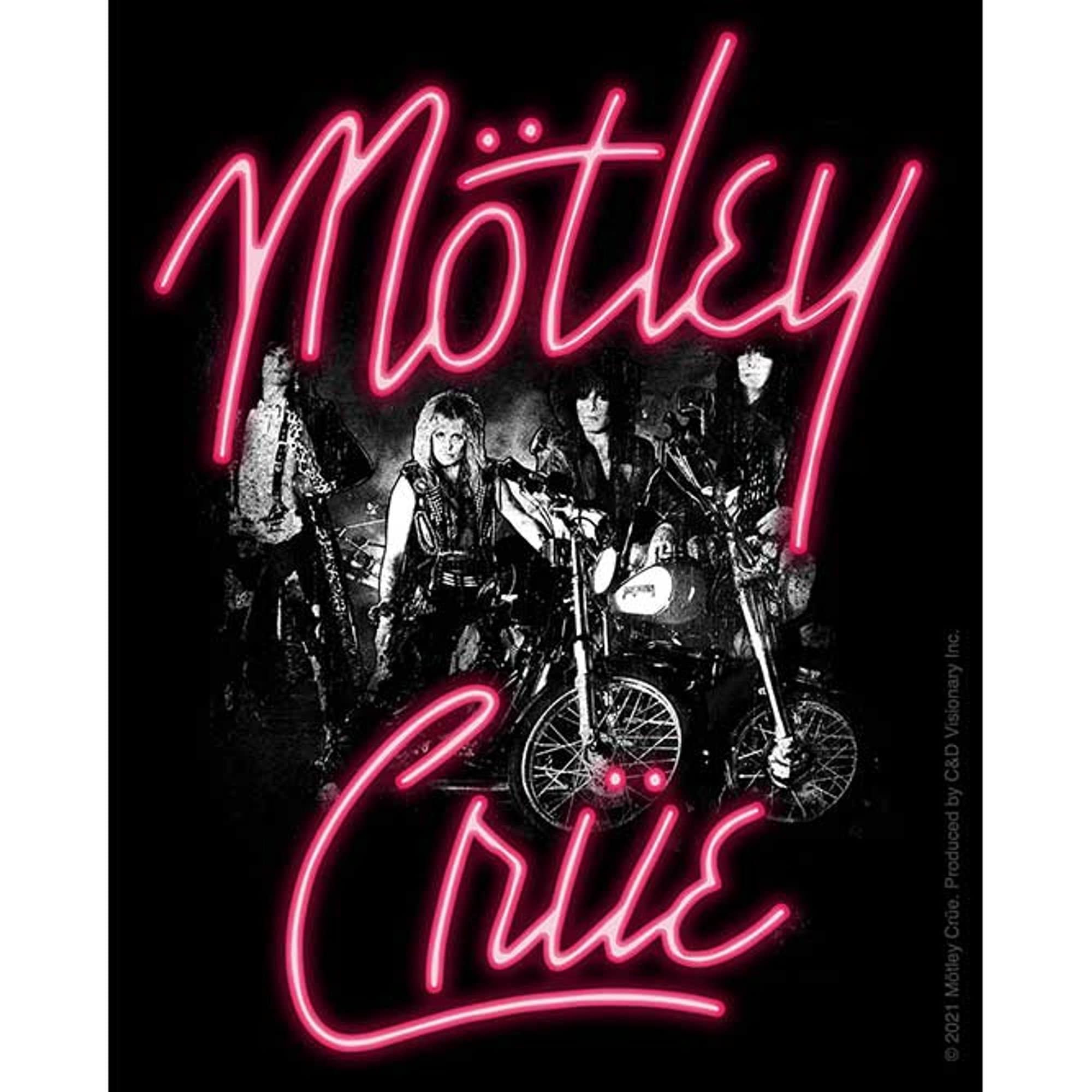 Motley Crue Pink Neon Vinyl Sticker. Officially Licensed. High Quality Band Merchandise. Rock Stickers