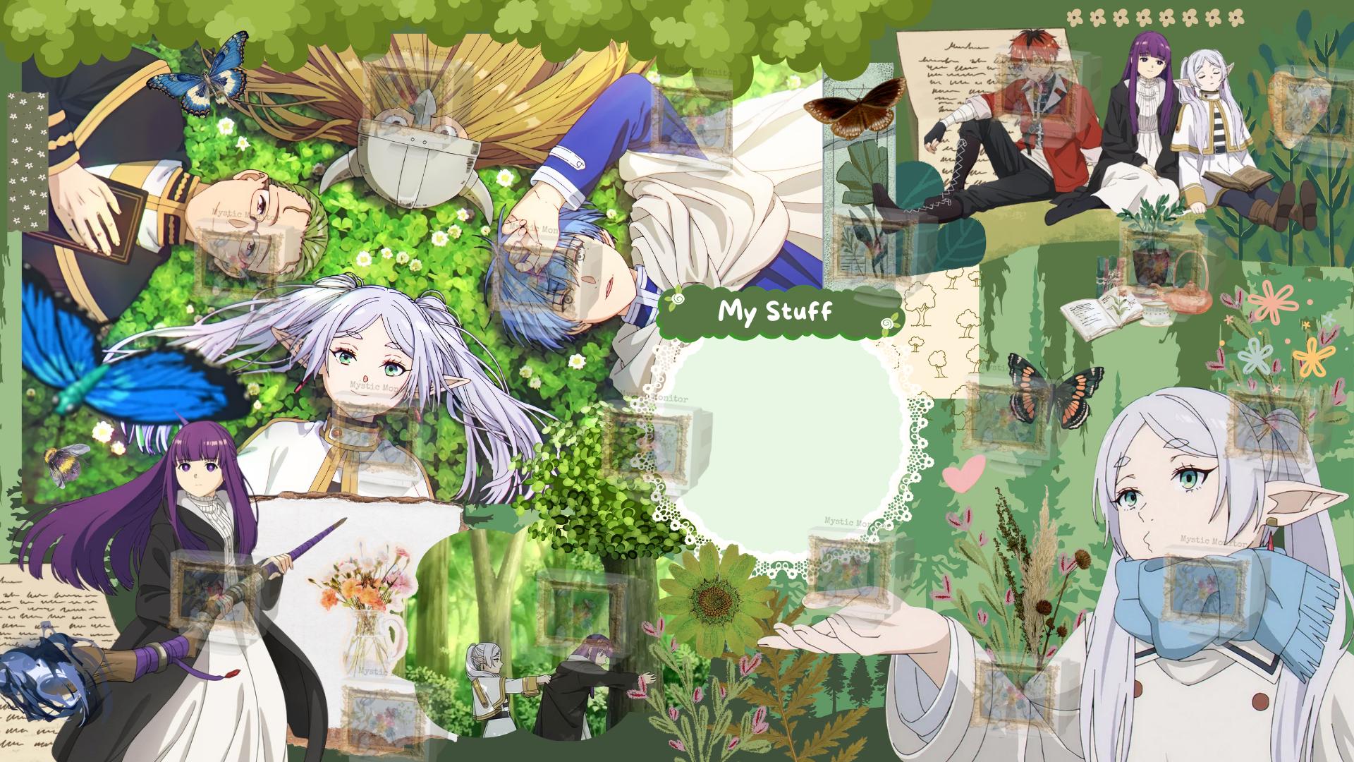 Frieren Anime Desktop Wallpaper: Cozy Fantasy PC Organizer (digital Download)