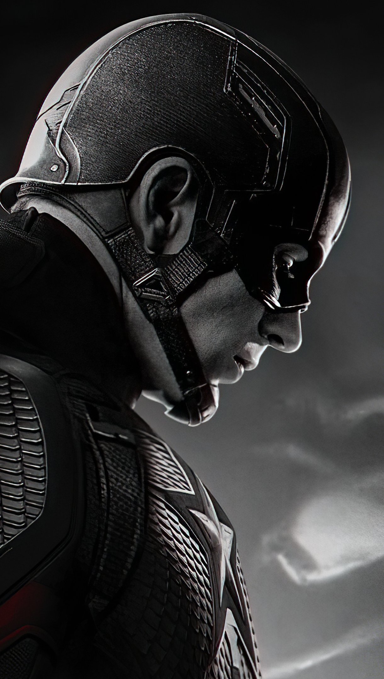Captain America in grey scale and red Wallpaper 4k for iPhone and Mobile Phone