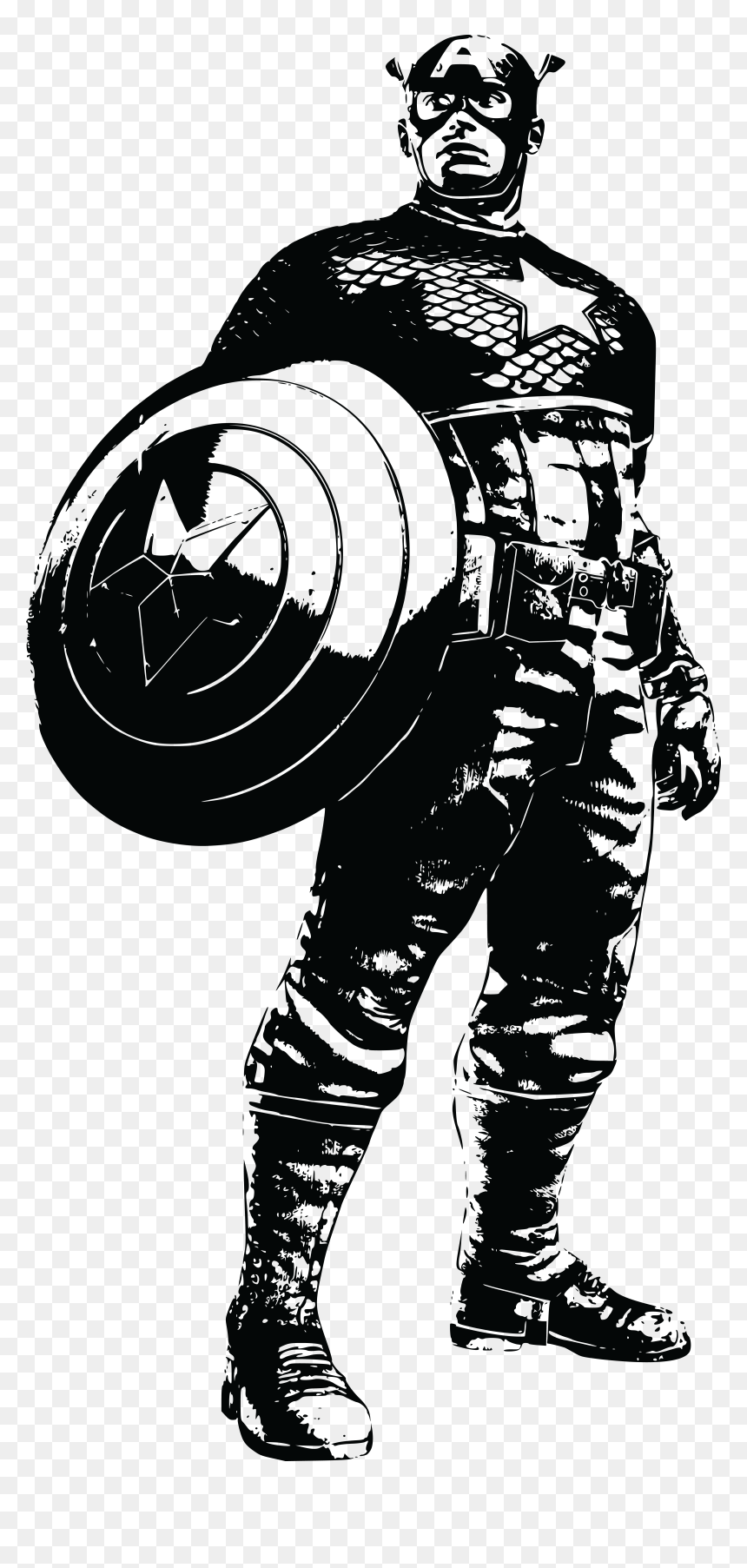 Captain America Black And White, HD Png Download
