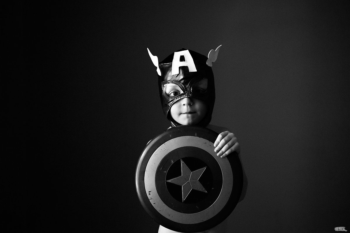 Black And White Picture Of Boy Dressed Like Captain America By Heather Stockett Community Blog: Helping You Take Better Picture One Day At A Time