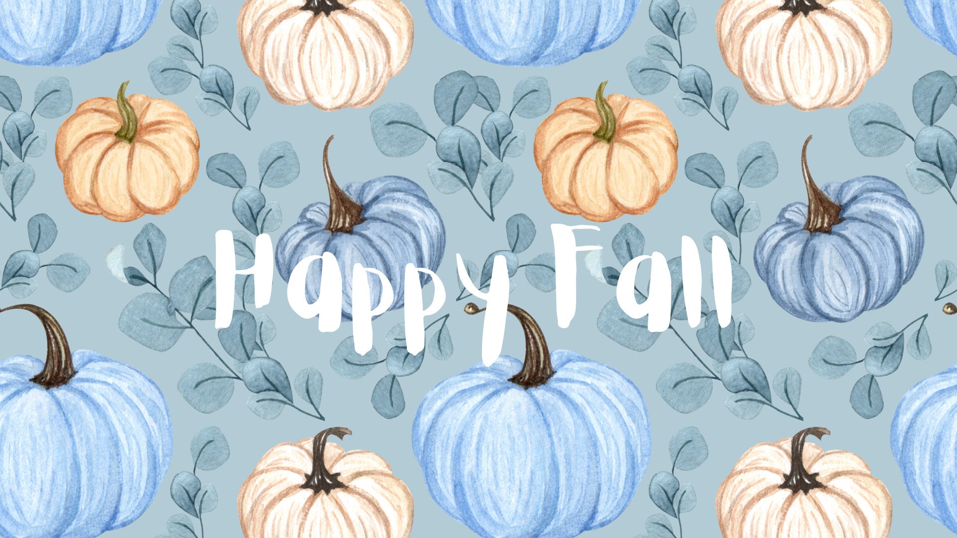Shades of Blue Pumpkin Desktop Wallpaper