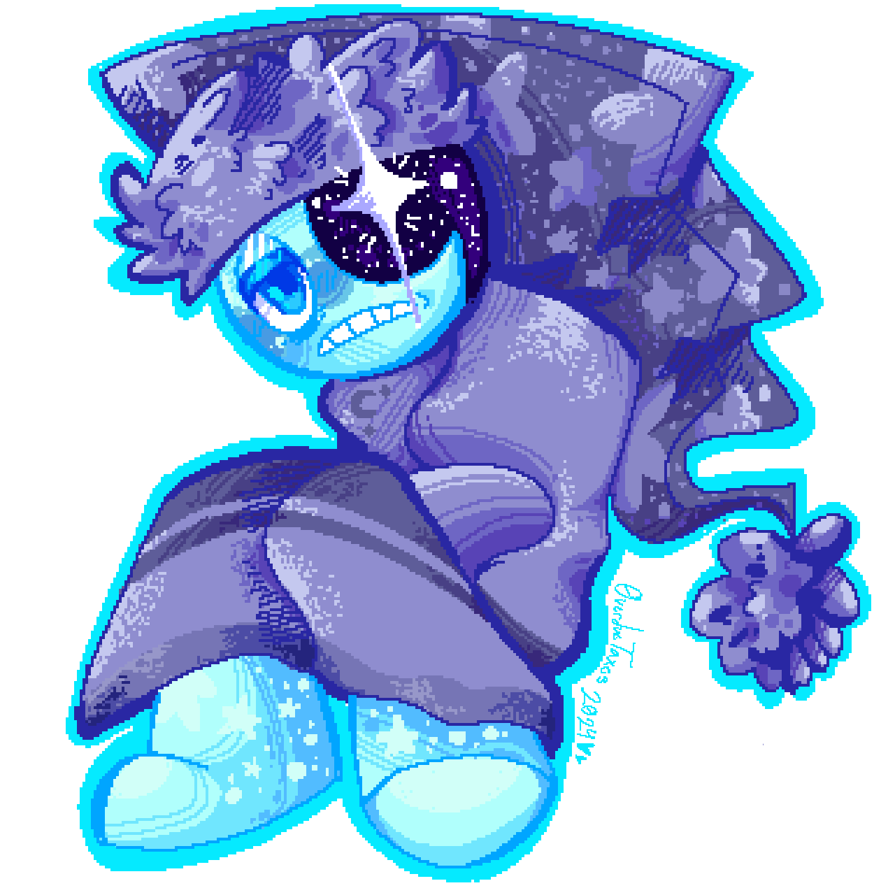 Hello Dandy's world Reddit, first time posting my art here, have a Pixel Chibi of Astro (with my design headcanons applied) For now