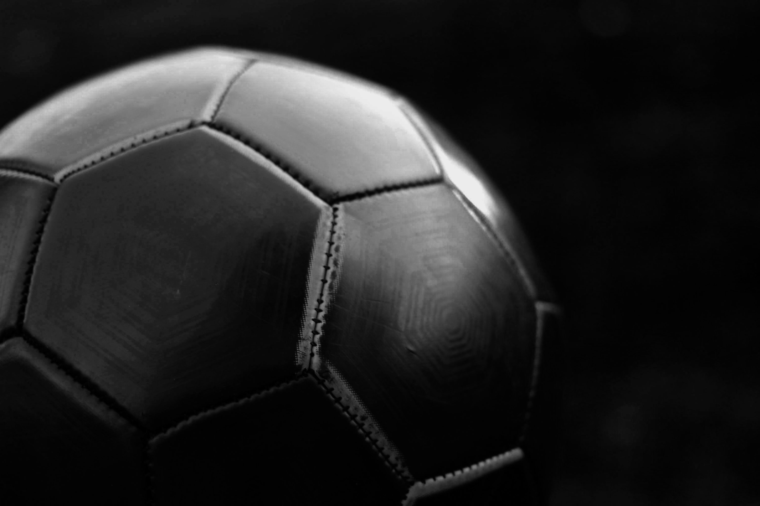 Black and white soccer ball photo