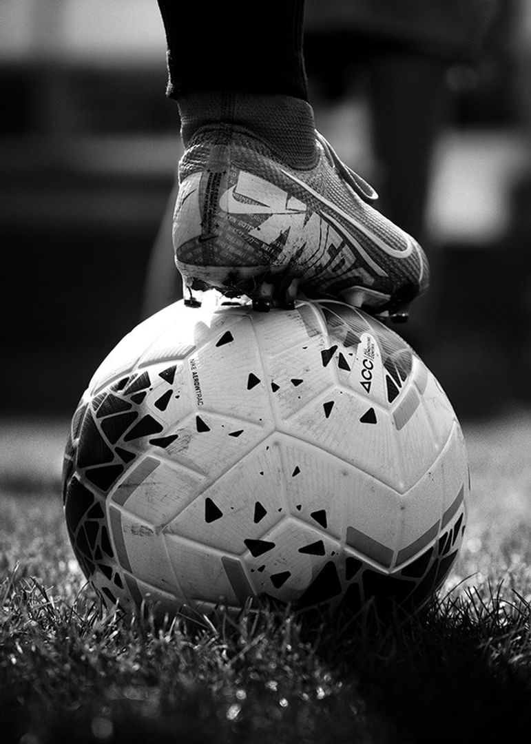 Soccer Player No2 Poster. Black & white