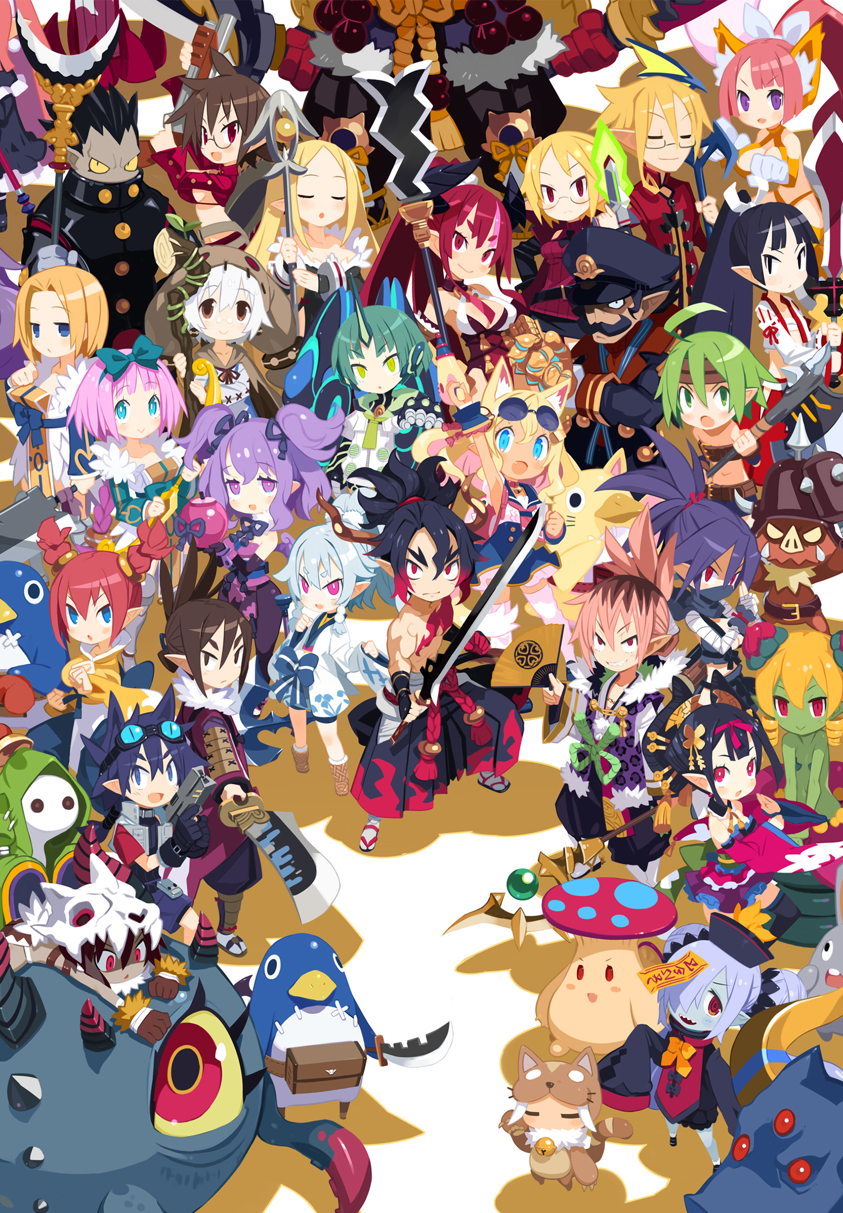 Disgaea 7 Characters Wallpaper with Monocle