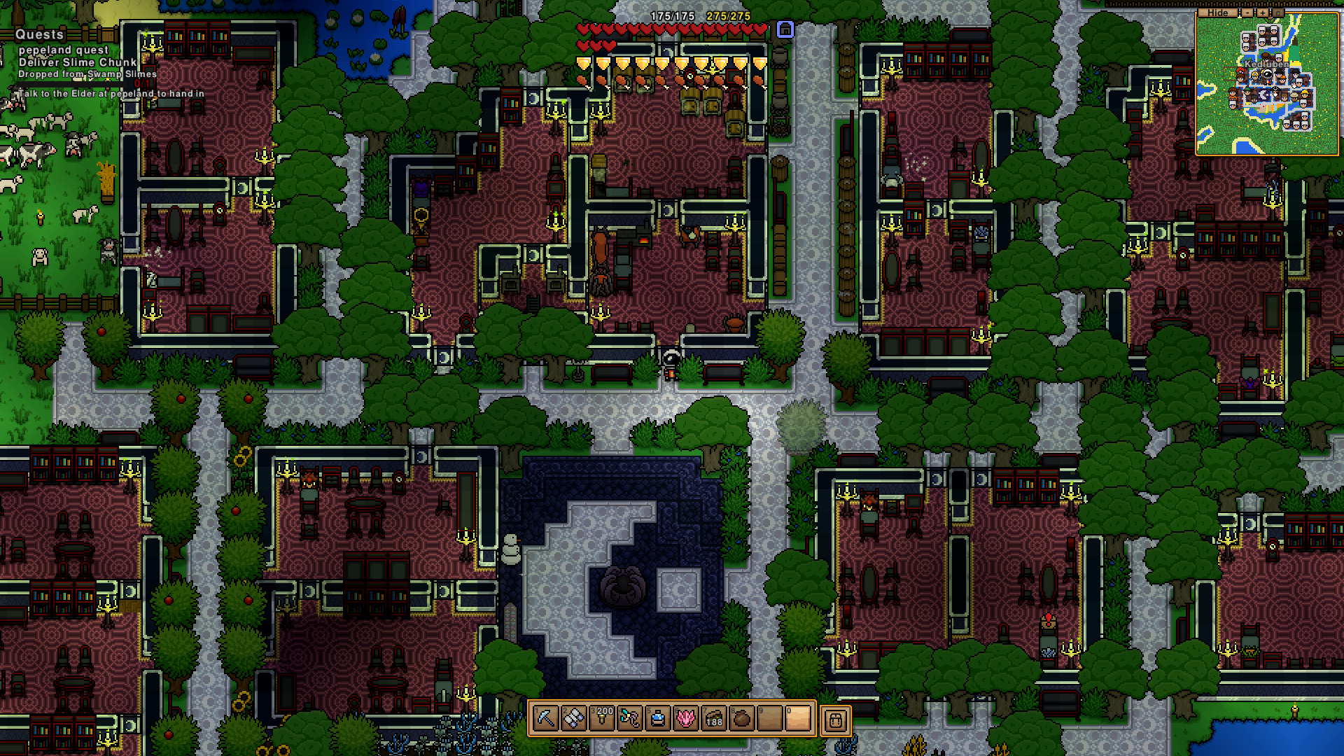 Reconstructed my settlement :). Spoiler tag for endgame blocks. and night pics