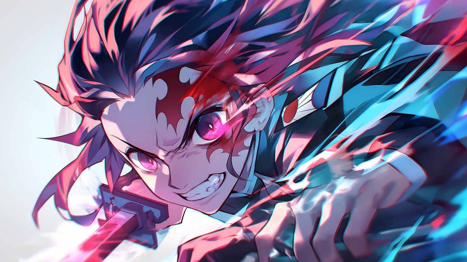 Demon Slayer Tanjiro Destructive Compass Desktop Wallpaper