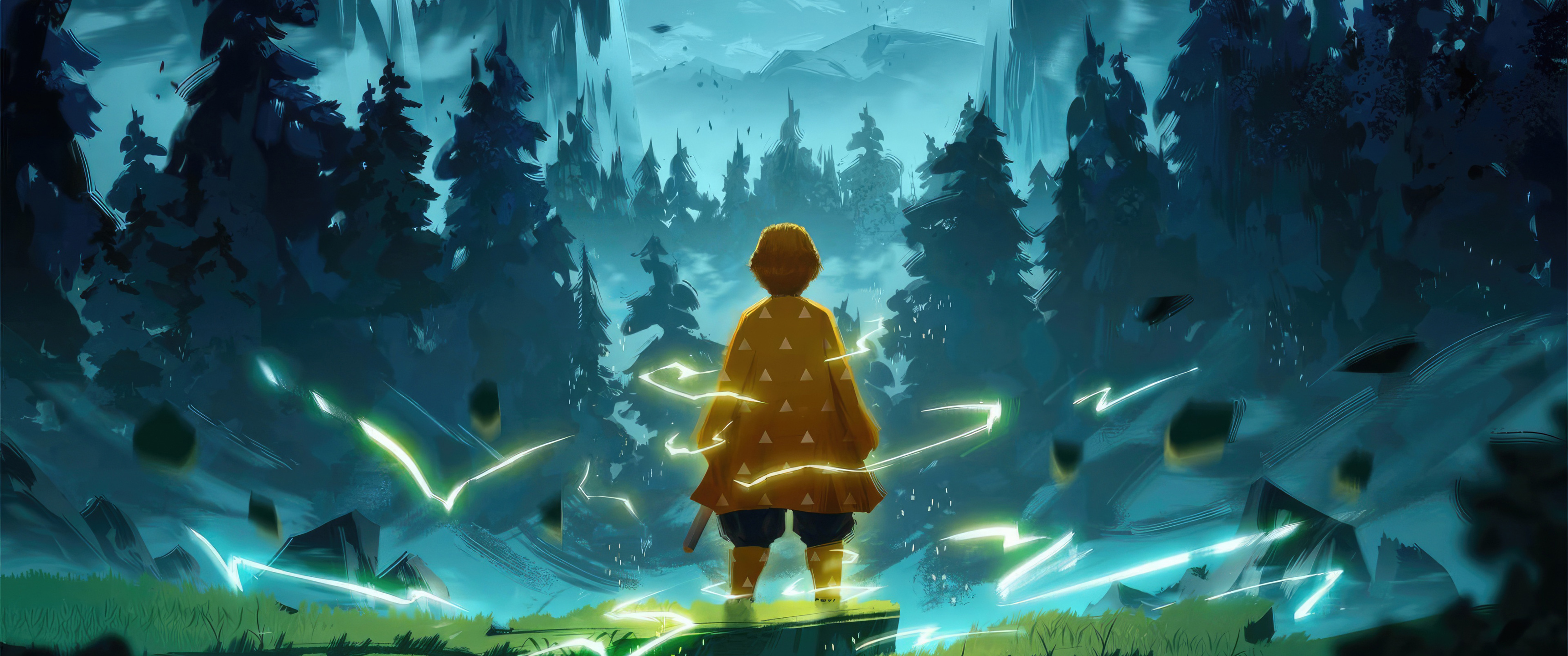 Zenitsu Agatsuma Demon Slayer UltraWide Quad HD 1440P , HD 4k Wallpaper, Image, Background, Photos and Picture