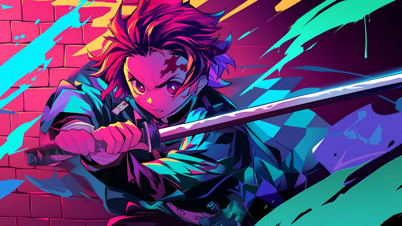 Free Demon Slayer Tanjiro Urban Slayer Desktop Wallpaper 4k