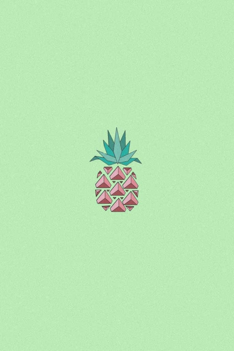 Download Cute Pastel Green Pineapple Drawing Wallpaper