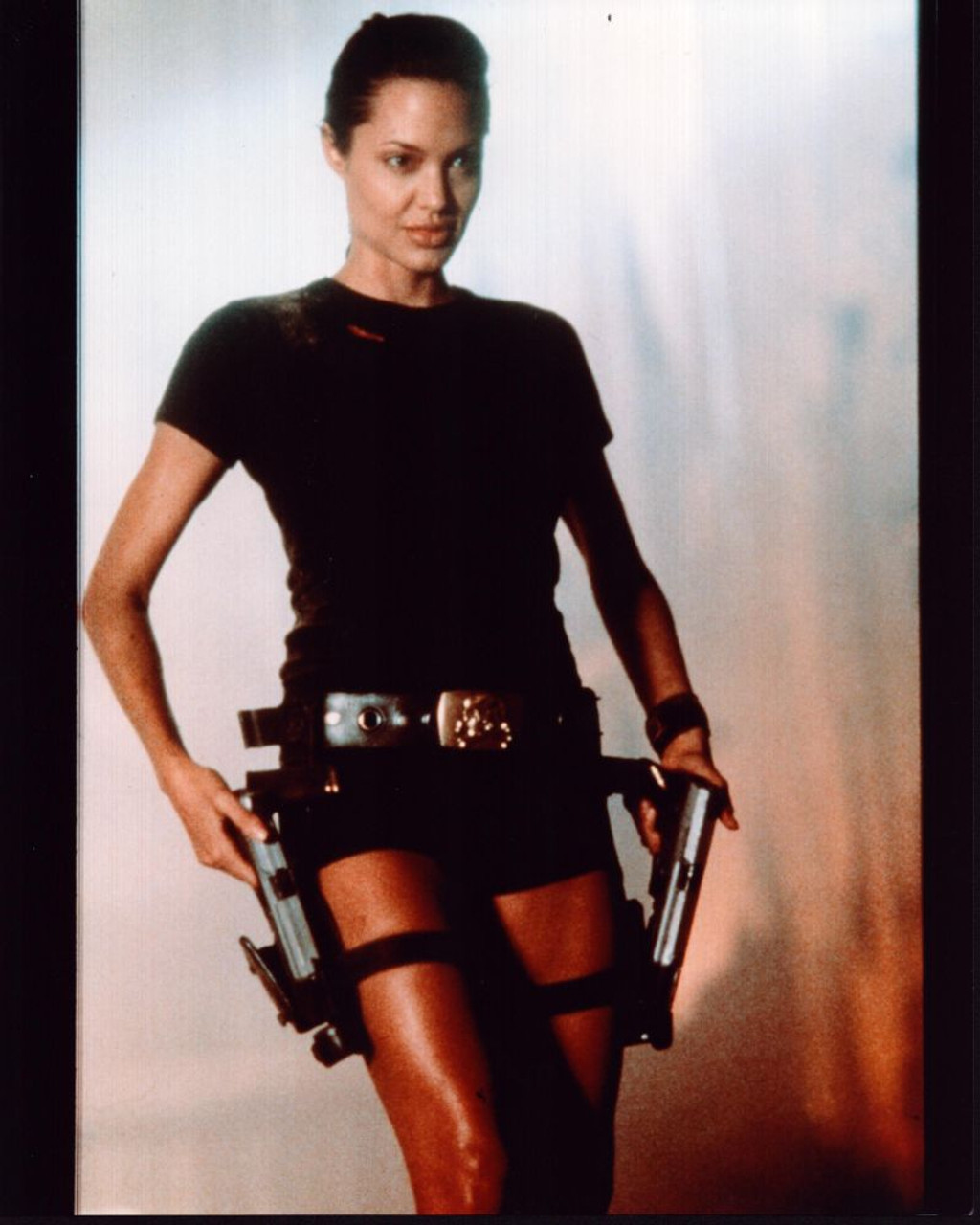 Angelina Jolie On Set Of Lara Croft: Tomb Raider Photo Print # MVM55668