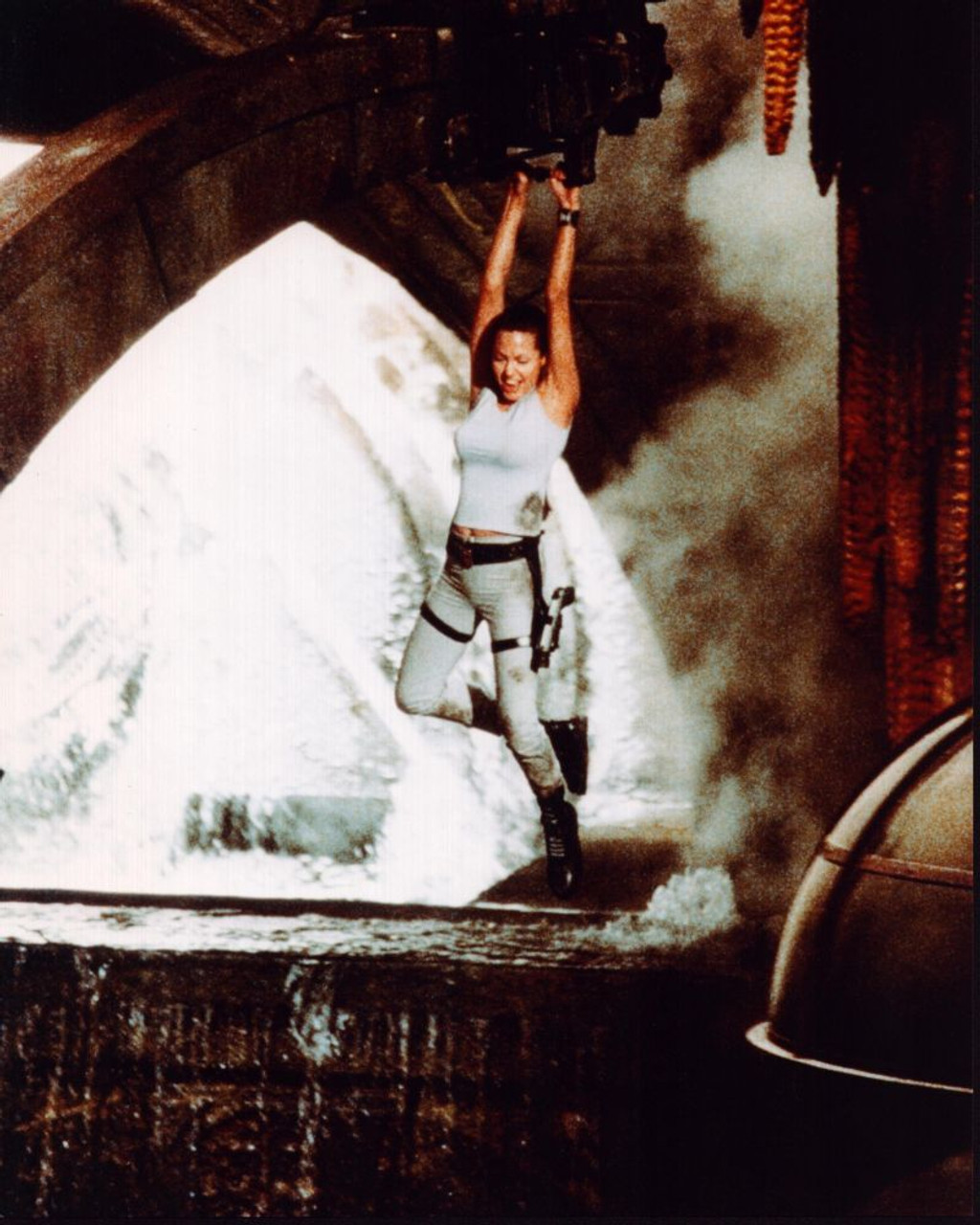 Angelina Jolie Hanging From Ceiling In Lara Croft: Tomb Raider Photo Print # MVM55672