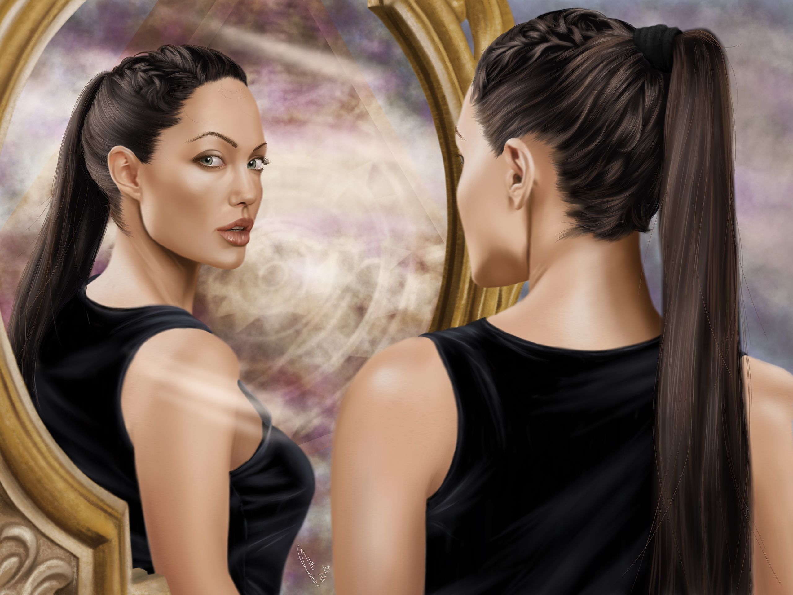 image Angelina Jolie Lara Croft Brunette girl young woman 2559x1920