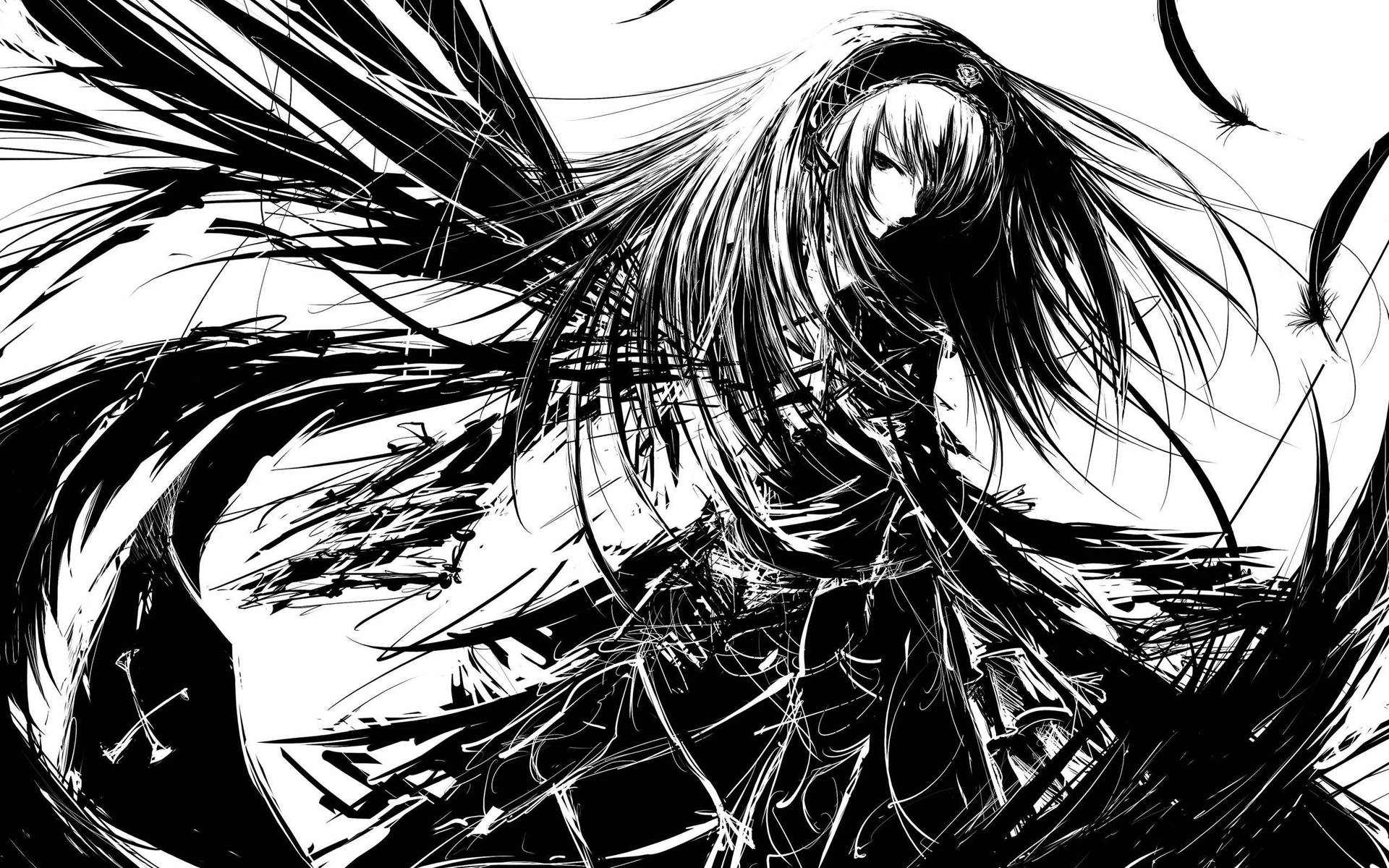 Download Dark Anime Rozen Maiden Suigintou Wallpaper