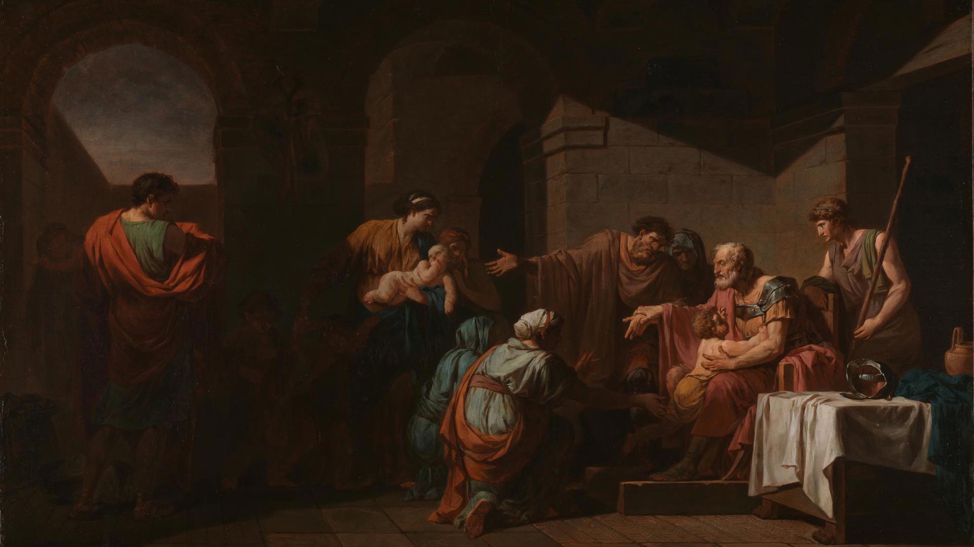 Jean François Pierre Peyron. Belisarius Receiving Hospitality From A Peasant. NG6551. National Gallery, London