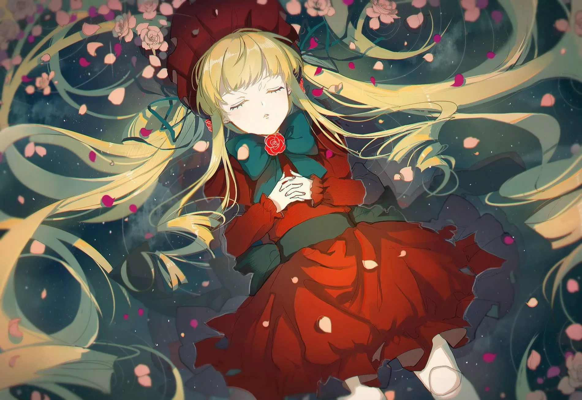Download Shinku Rozen Maiden Sleeping Anime Discord PFP Fanart Wallpaper