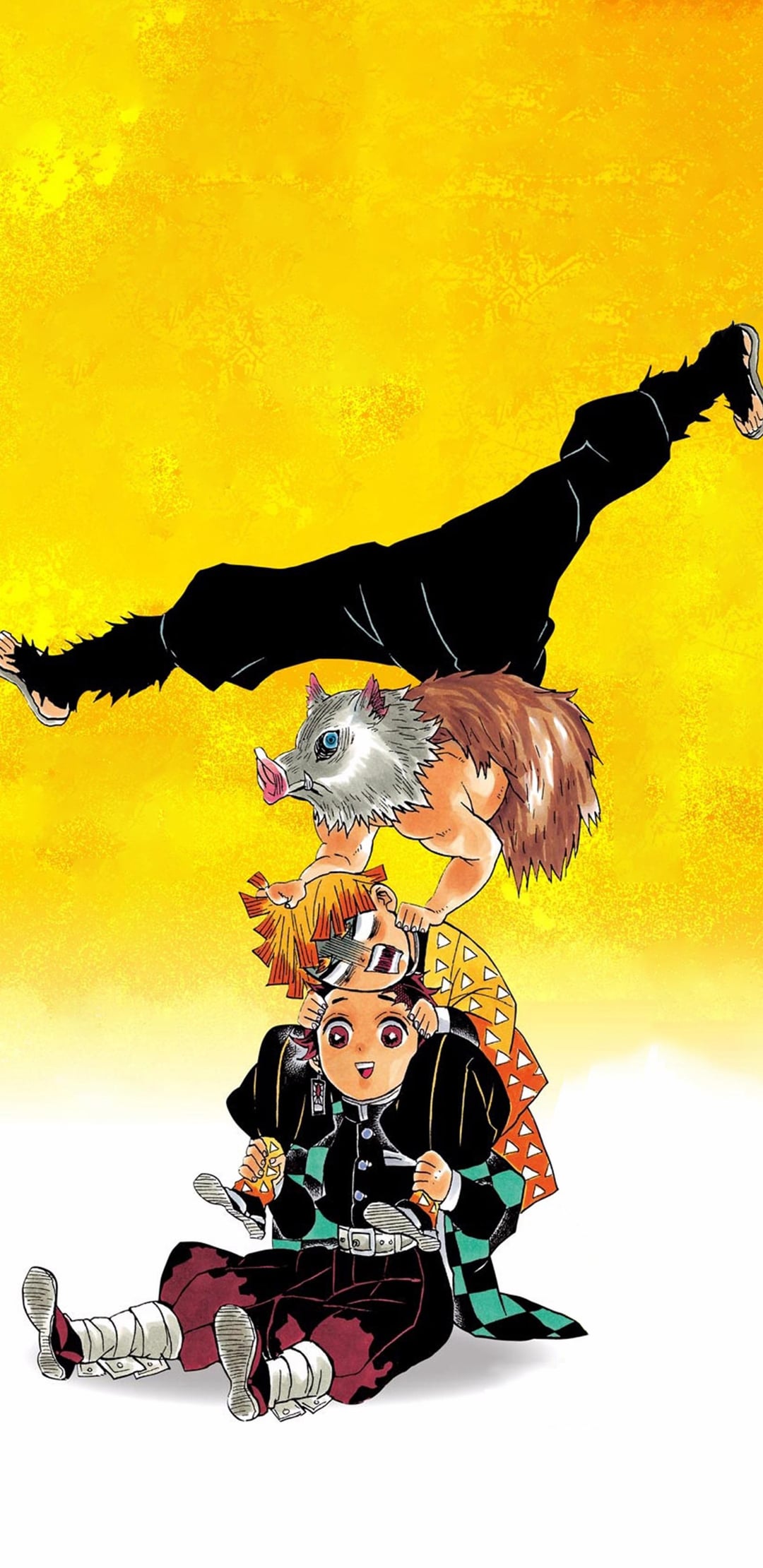 I tried doing a wallpaper of Tanjiro, Zenitsu and Inosuke, hopefully you guys will like it!