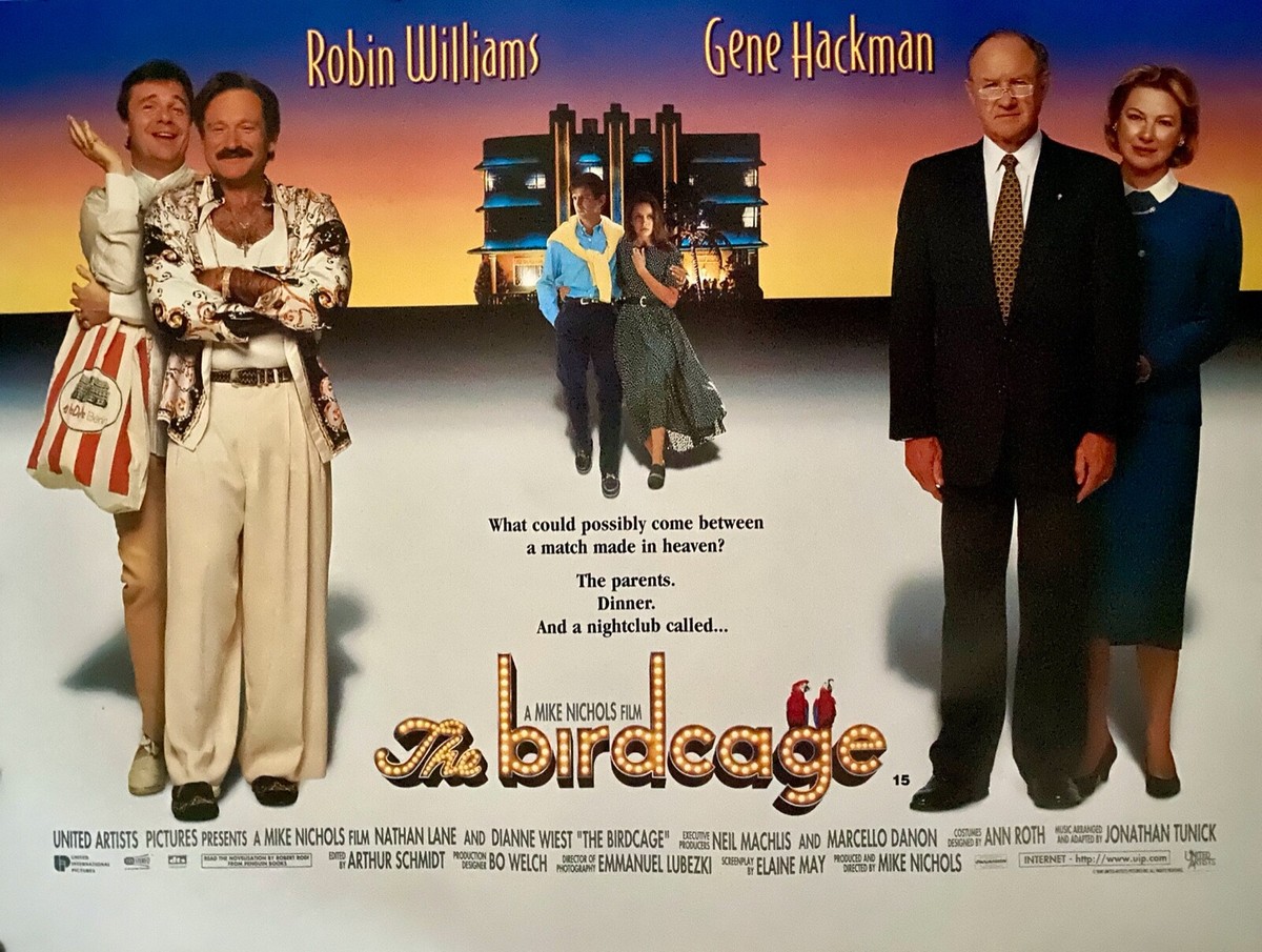 THE BIRDCAGE ORIGINAL BRITISH QUAD MOVIE POSTER 30 X 40 ROBIN WILLIAMS, NEW