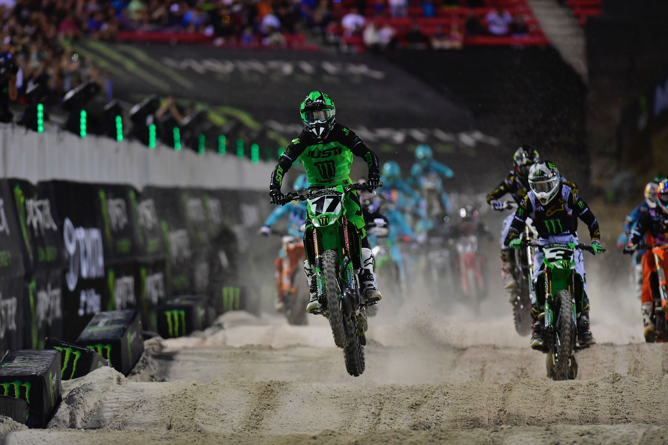 Monster Energy® Kawasaki's Eli Tomac Wins “Monster Million” and Joey Savatgy Podiums in 450 Class Debut