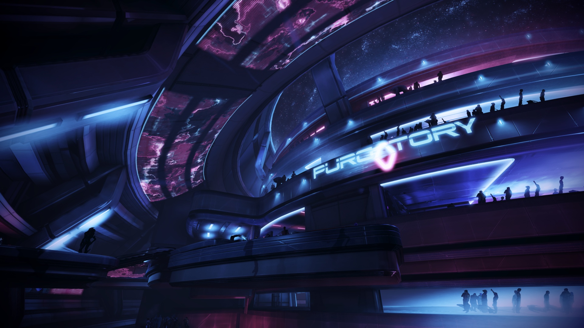 Wallpaper bar, Night Club, the citadel, mass effect 3, "purgatory" for mobile and desktop, section игры, resolution 1920x1080