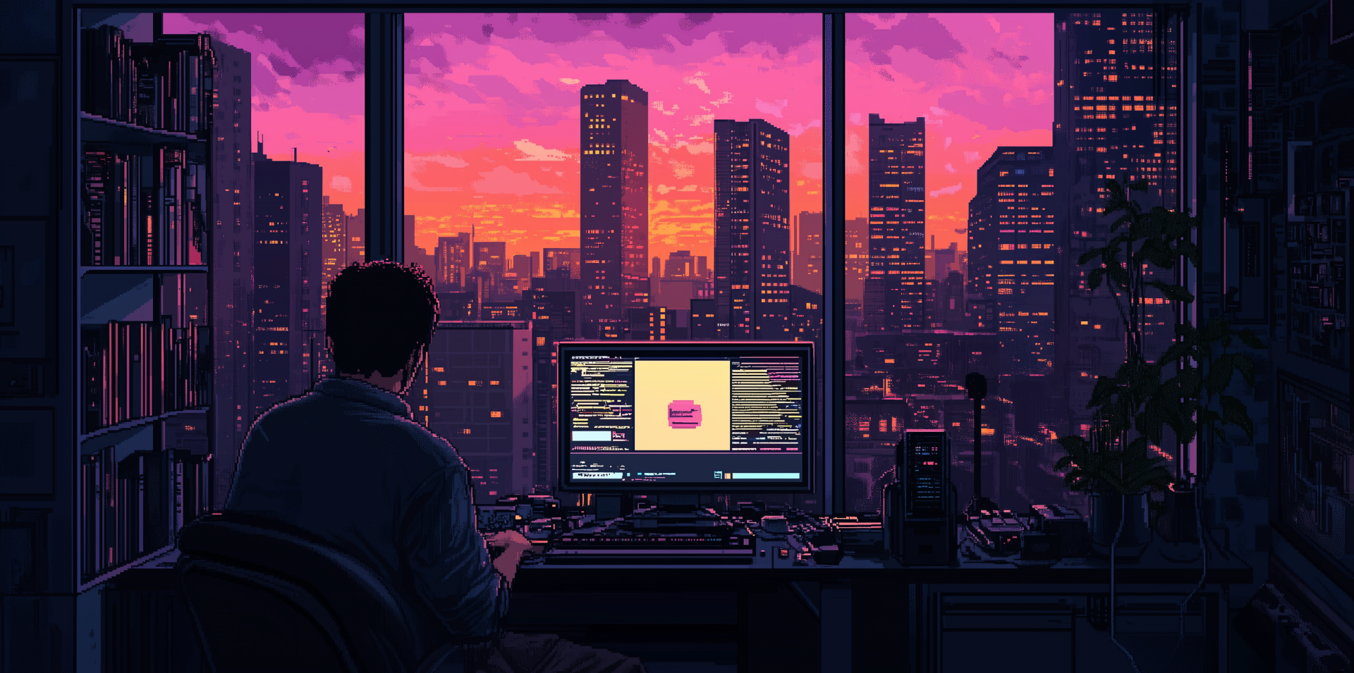 Pixel Art Vibes: Lofi HD Wallpaper Retreat