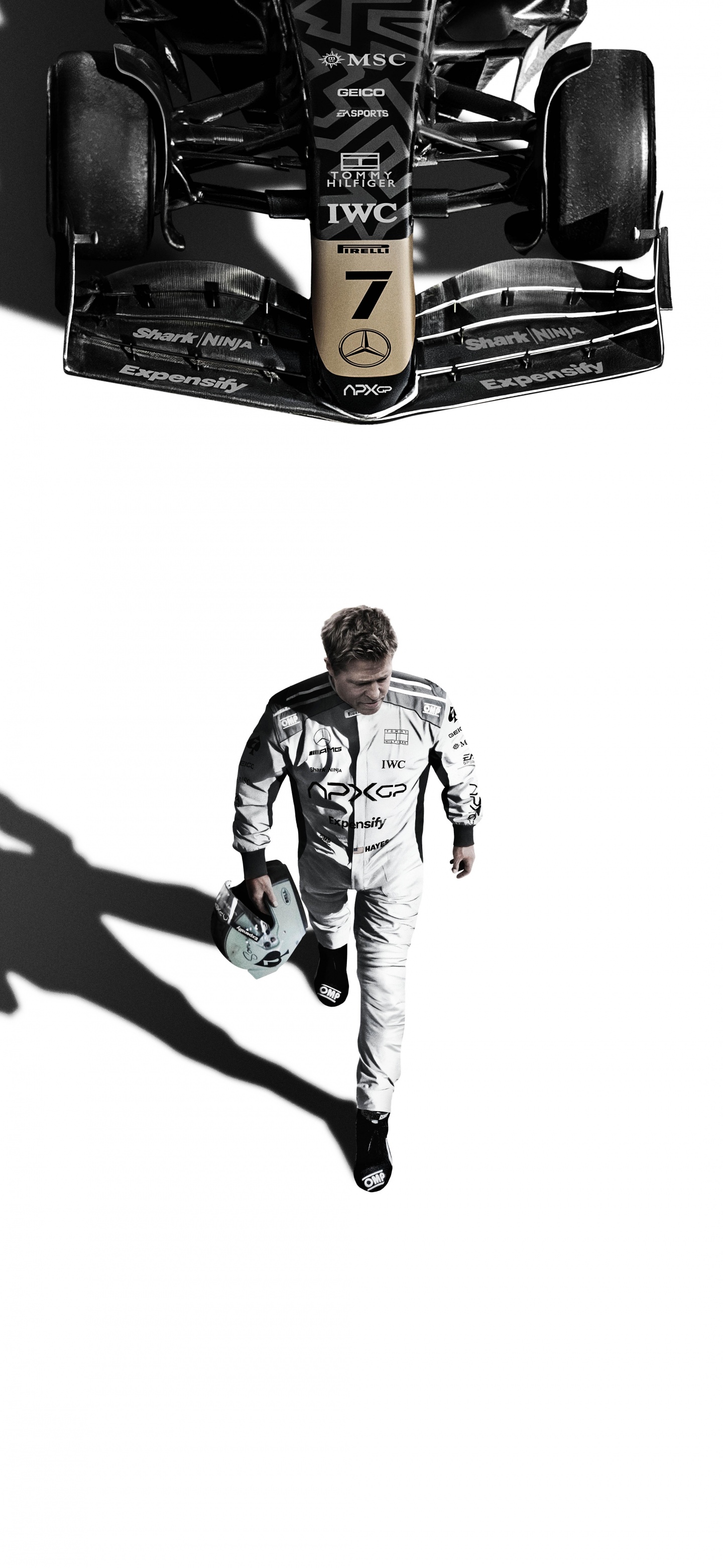 Brad Pitt as Sonny Hayes in F1 The Movie 2025 4K UHD Wallpaper for UltraHD Desktop and TV, Widescreen and UltraWide Display