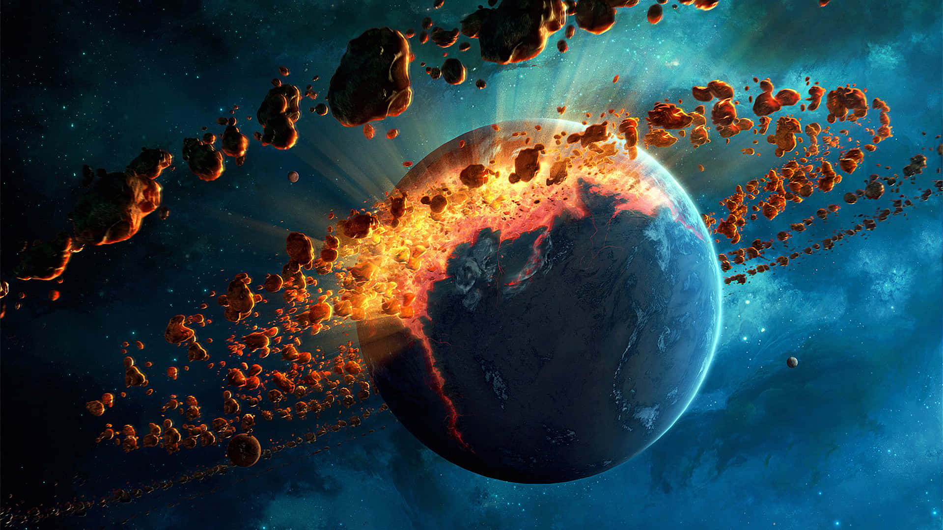 Download Blue Planet Graphic Explosion Background