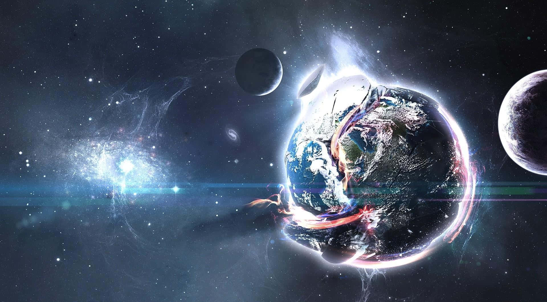 Download Planet Earth Space Explosion Background