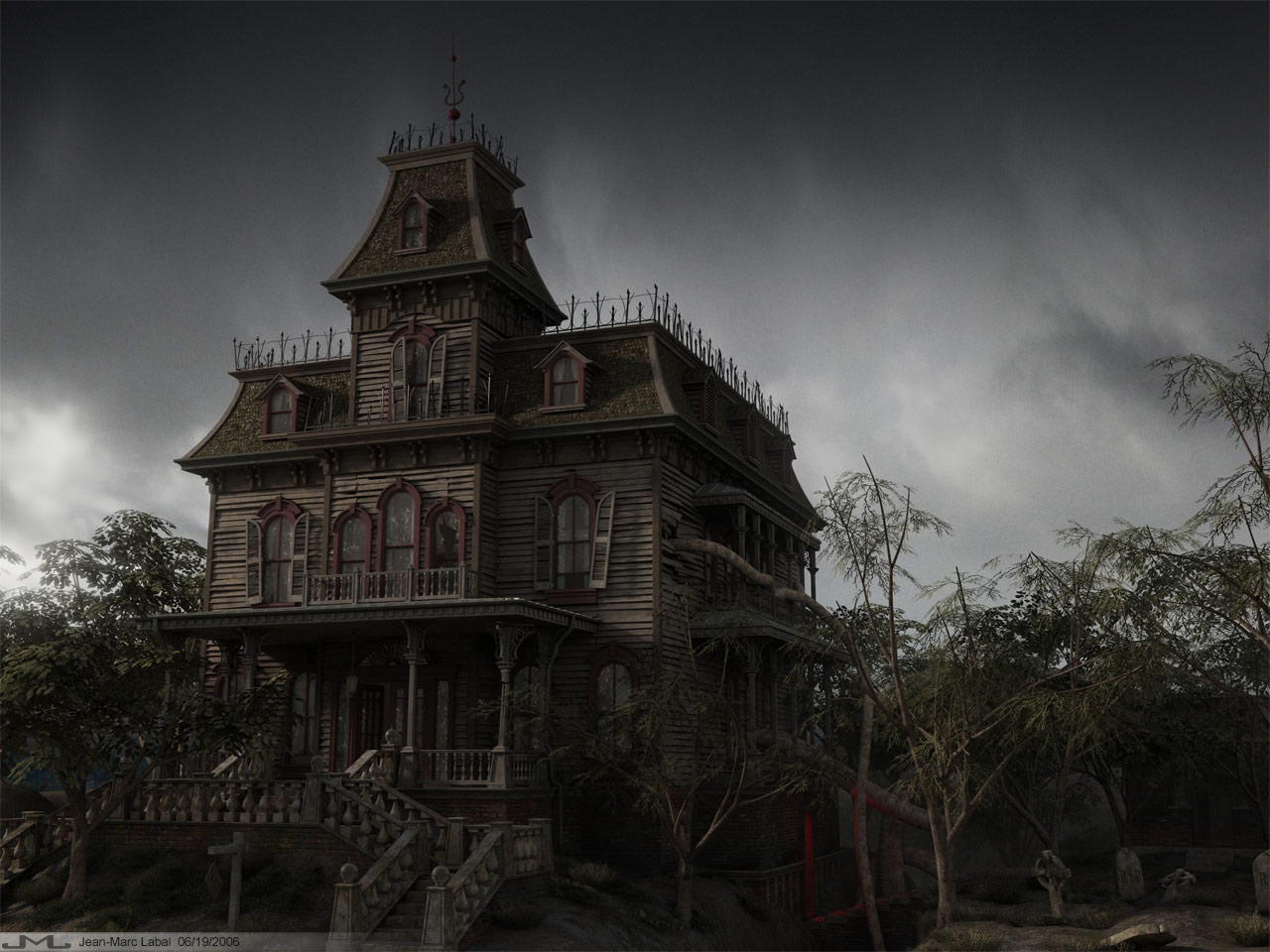 Phone wallpaper: Haunted, Dark, Mansion 1512571