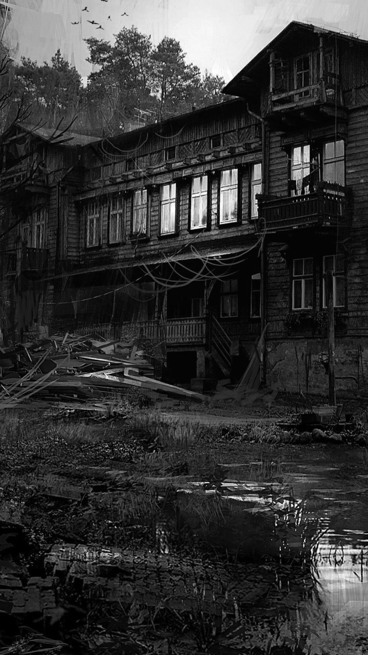 Phone wallpaper: Haunted House, Dark, House, Halloween 1293953