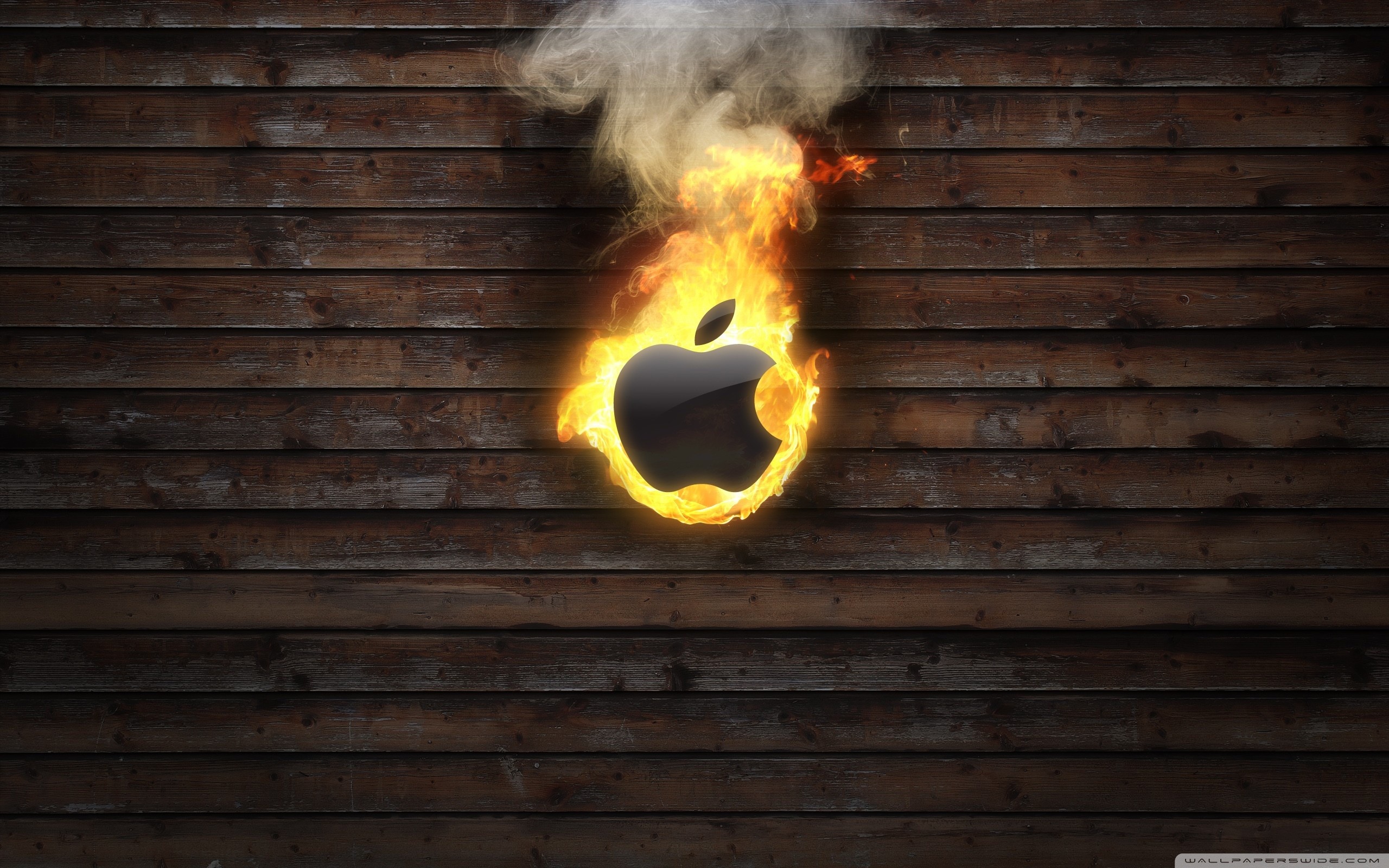 Apple Logo On Fire Think Different Apple Mac Desktop Wallpaper