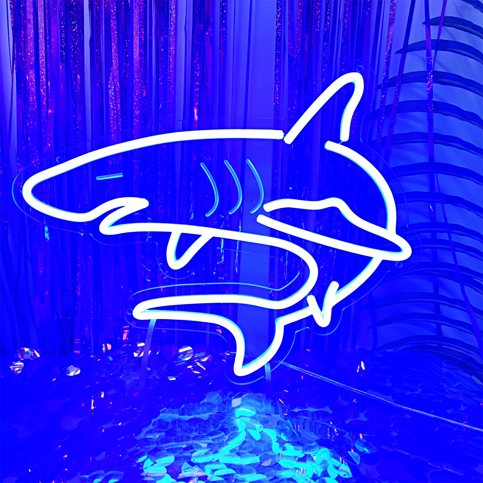 Amazon.com, Shark Neon Signs for Wall Decor, Shark Neon Light Sign Perfect For Bedroom, Man Cave, Kids Room, Game Room Decoration, Shark Neon Signs for Birthday Kid's, SIGNVIA, Size:40 * 32.2cm