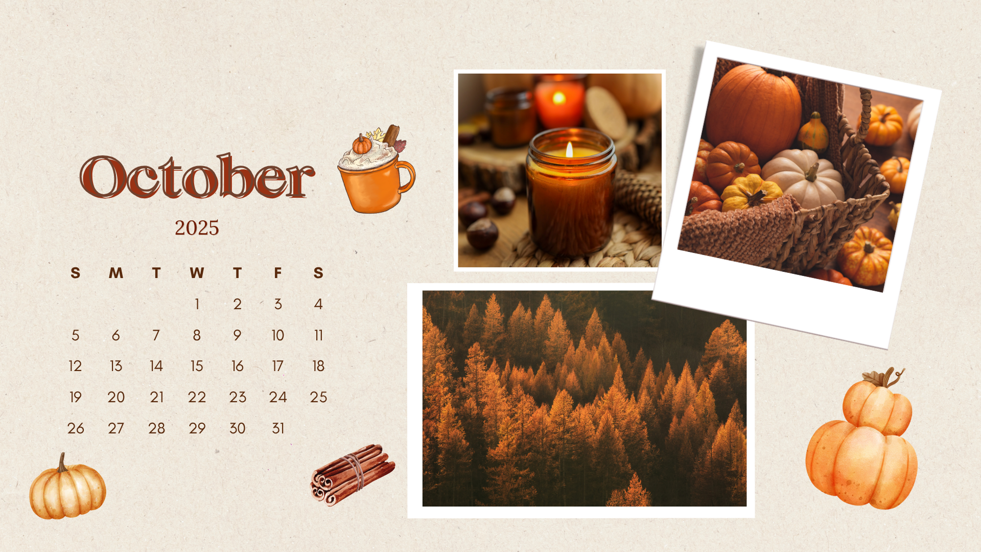 Free October 2025 Desktop Calendar Background (EASY DOWNLOAD)
