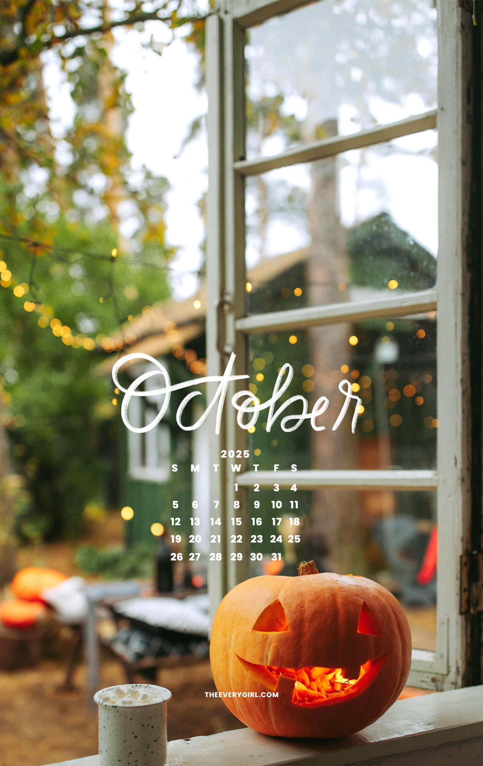October Tech Background: Cute & Spooky Halloween 2025 Wallpaper