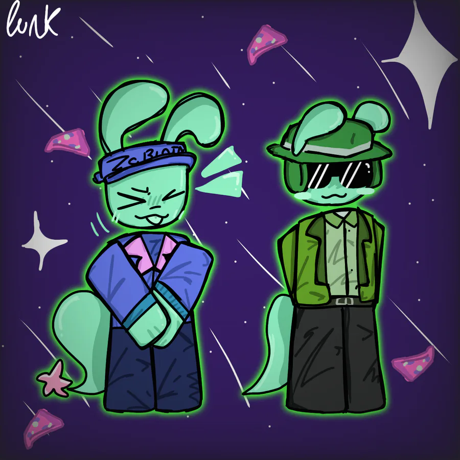 Lunkay on Game Jolt: Alien Elliot and alien chance fanart! #Forsaken #Elliot #Chance #Fa