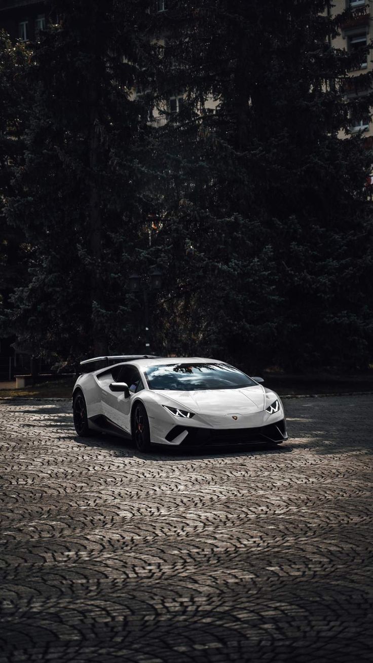 White Lambo iPhone Wallpaper