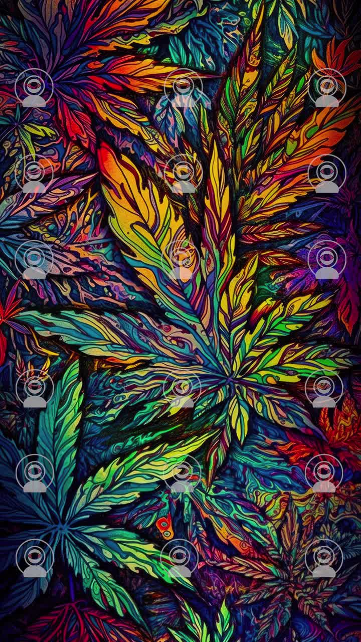 Trippy Cannabis Wallpaper 6 Pack Digital Download Background 420 iPhone Background Psychedelic Android Background Marijuana Wallpaper