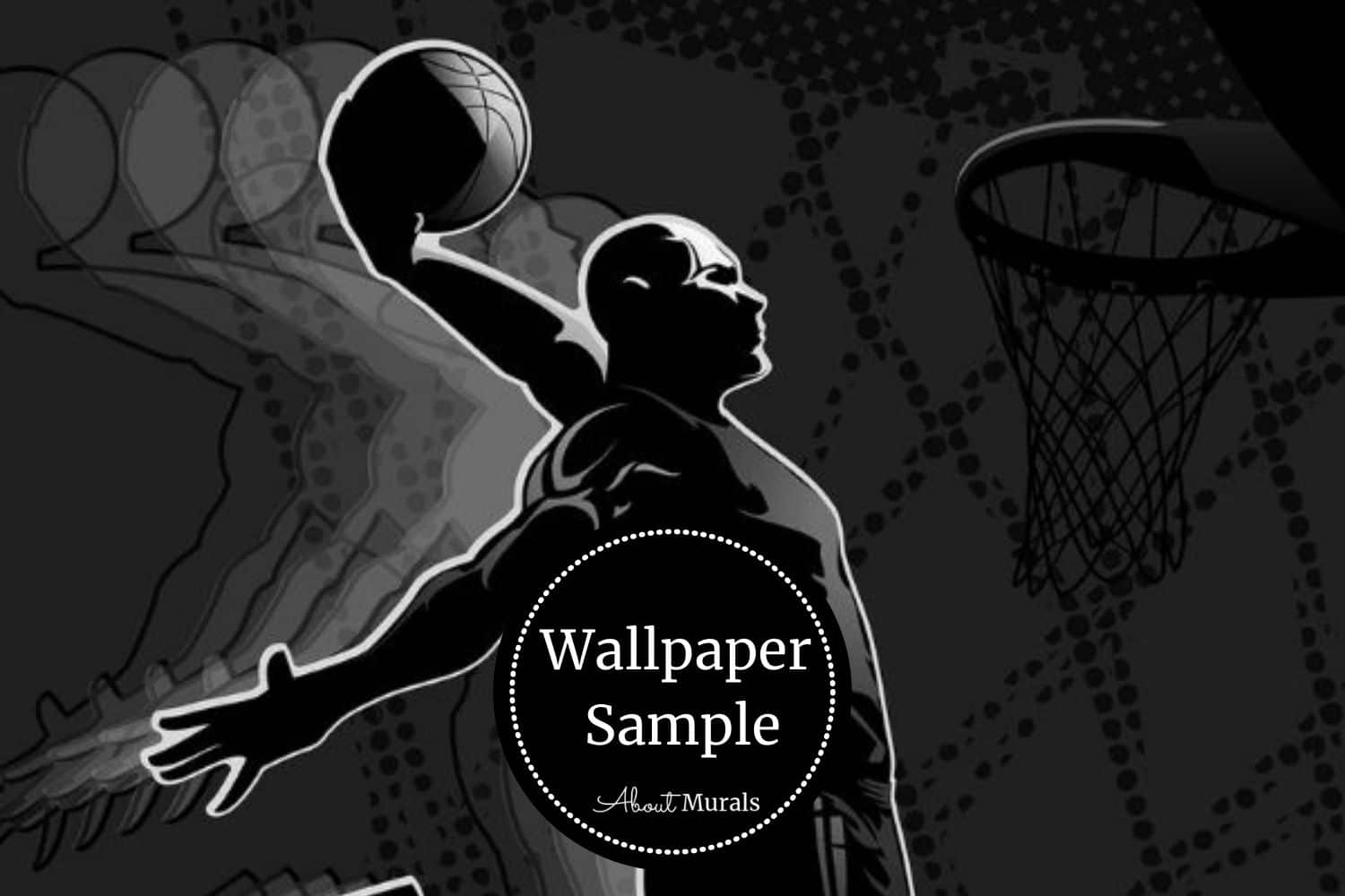 Black Basketball Mural Sample